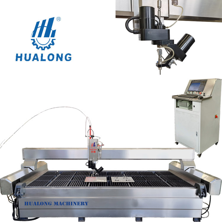 מכונות חיתוך אבן Hualong Hlrc-4020 CNC מכונת חיתוך סילון מים אבן אריחי שיש גרניט מכונת חיתוך עם מים