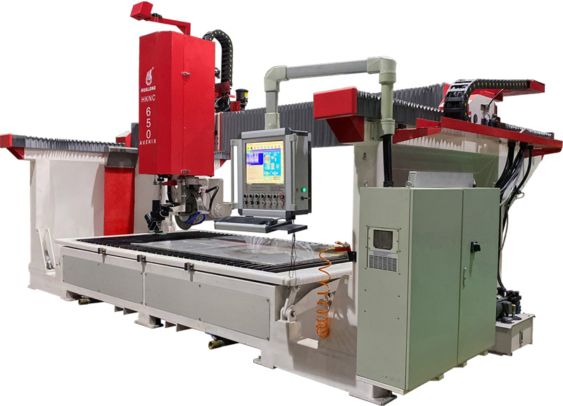 HUALONG HKNC-650J חיתוך וסילון 5 צירים CNC SawJet מכונת חיתוך אבן ביעילות גבוהה עם מסור גשר וסילון מים