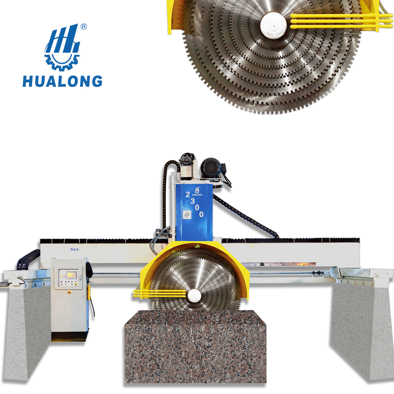 מכונות HUALONG בלוק גרניט רב להבים קאטר שיש אבן מסור מכונת חיתוך למכירה HLQH-2500
