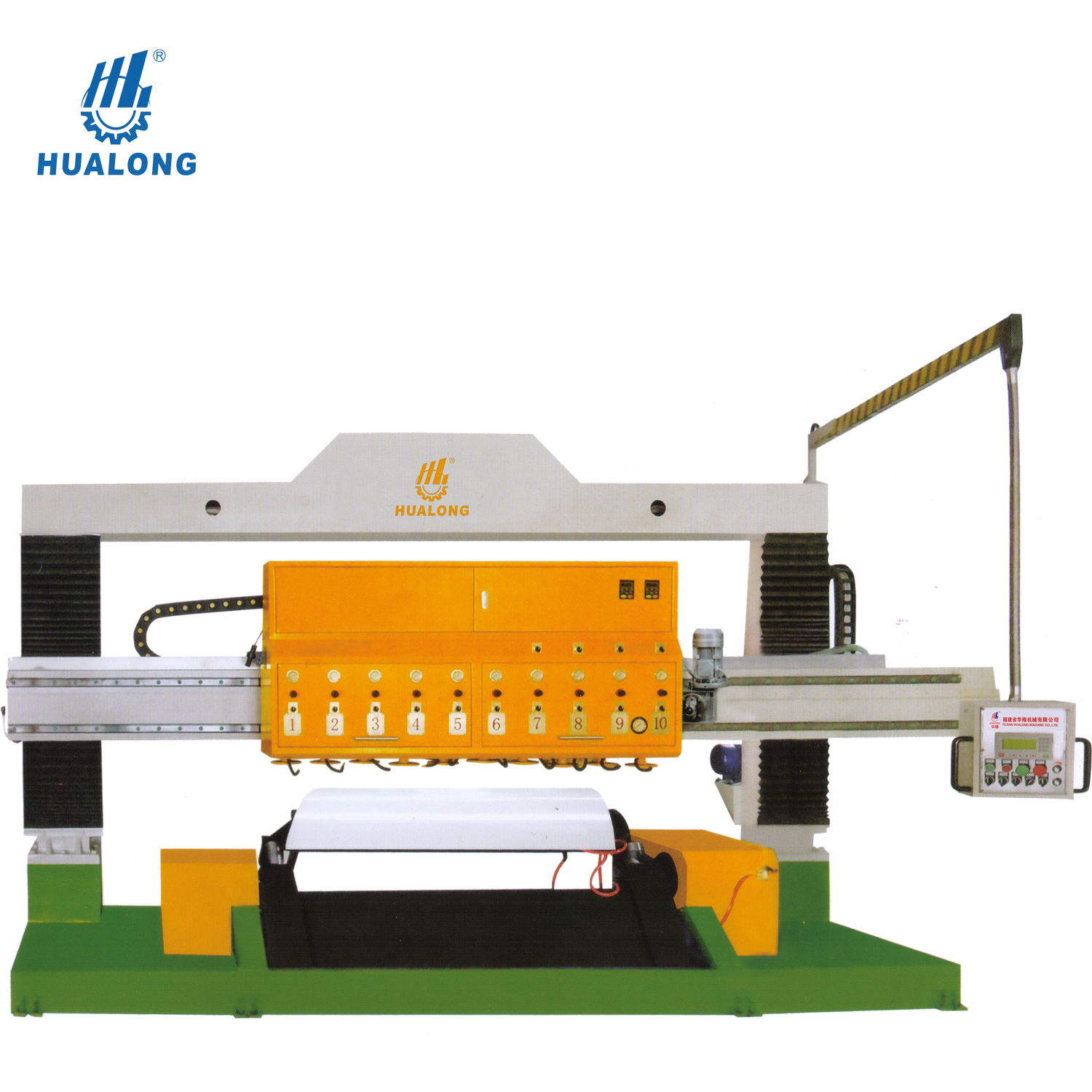 מכונות אבן Hualong אוטומטית מכונת ליטוש לוחות אבן קשת עבור עמוד שיש גניט HLPM-10