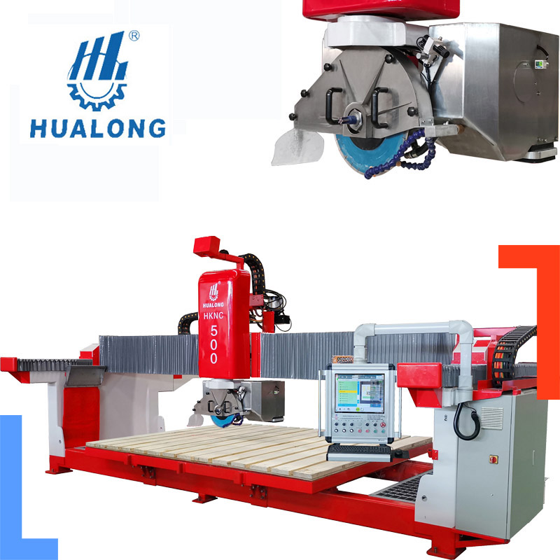 מכונות אבן HUALONG HKNC-500 רב תכליתיות עם כרסום אוטומטי מסור גשר גרניט שיש CNC מכונת חיתוך אבן