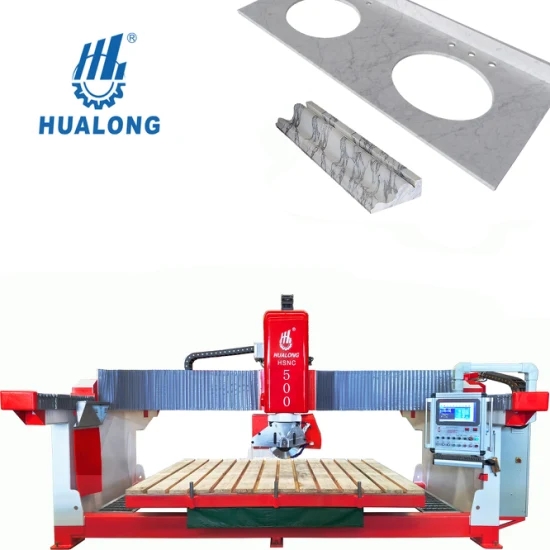 מכונות חיתוך אבן HUALONG HSNC-500 3 צירים CNC גשר מסור אבן מכונת חיתוך לעיבוד כיור שולחן מטבח משטח
